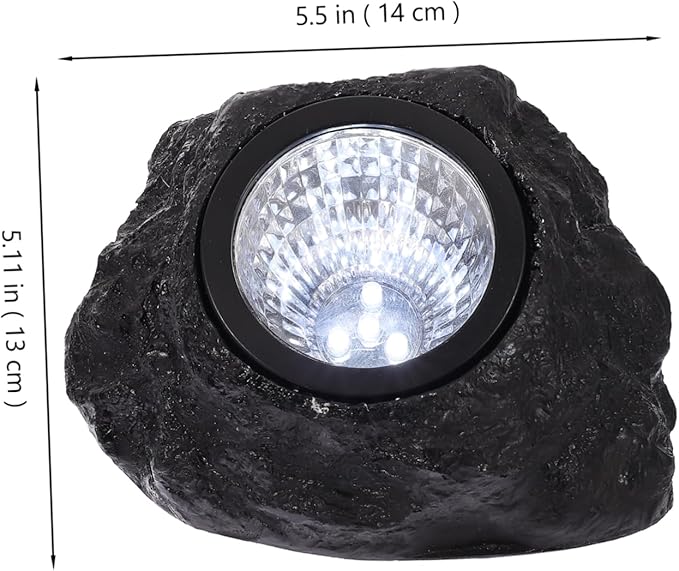 DOITOOL 2 Pcs Solar Powered Waterproof Stone Shape Garden Light for Outdoor LED Spotlight Simulation Design for Pathway and Decoration