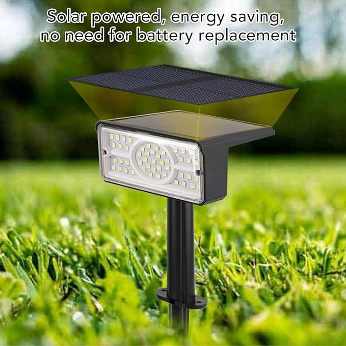 Solar Spot Light 49 LEDs High Brightness Waterproof Outdoor Spotlights IP65 Solar Landscape Light for Garden Yard Lawn - Energy Saving Easy Installation Durable Solar Spot (Warm Light)
