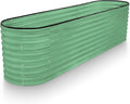 Plant &amp Plot Galvanized Raised Garden Beds Outdoor // 8×2×2 ft Planter Raised Beds for Gardening Vegetables Flowers // Large Metal Garden Box (Light Green) // Patented Tool-Free Design