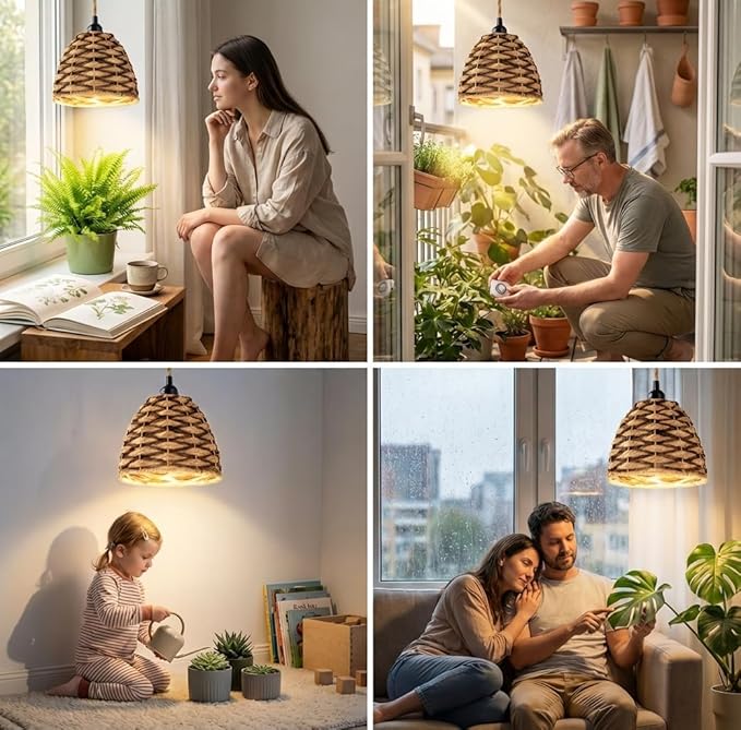 30W Full Spectrum Hanging Grow Light for Indoor Plants 4000K Warm White with Timer and 15FT Power Cord Pendant Plant Light for Large Tall Plants Garden Flowers Greenhouse