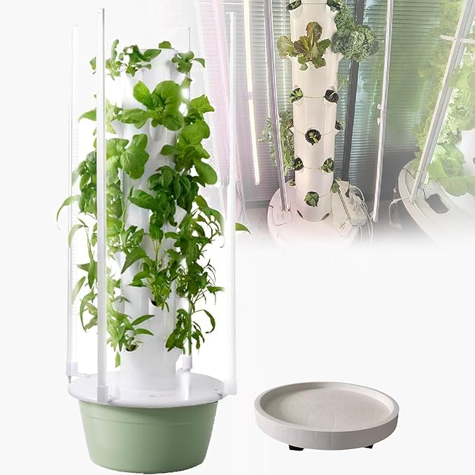 Soilless Farming Systems Patio Grow Column Hydroponics Tower Set Hydroponic Growing Systems Hydroponic Growing Kit Hydroponics Vertical Growing Systems C(28Pots)