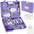 Gardening Gifts for Mom Kit with Purple Flower PrintGarden Hand Tool Set for Women Mothers Day Birthday Gift