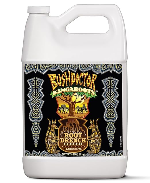 FoxFarm Bush Doctor Kangaroots Root Drench Inoculant – Enhances Root Efficiency Immediate Nutrient Uptake Custom Soil Microbes - Ideal for Hydroponic &amp Soil Applications - 1 Gallon