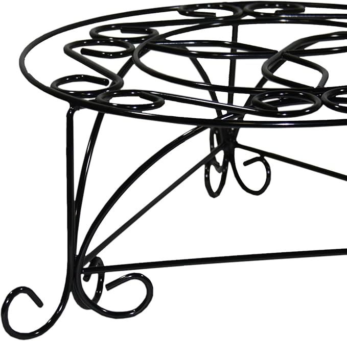 6.25 H Mosaic Metal Black Gold Plant Stand