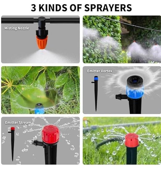 Automatic Drip Irrigation Plant Watering System Kit 240 ft. with 1/2 in. Hose 1/4 in. Distribution Tubing &amp Accessories