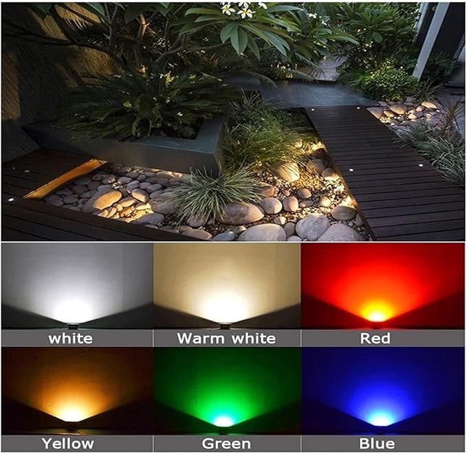 LED Floor Spotlight - Outdoor Landscape Light Circular Stair Step Path Floor Lamp IP66 Waterproof AC85-110V Recessed Ground Spotlight for Garden Patio Fence/Lawn/Deck/Landscape Lighting ( Co