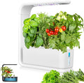 Hydroponics Growing System Indoor Herb Garden with 3 Kinds of Led Grow Light 10h Timer 3 Holes 3 Inch Adjustable Light Stand Transparent Water Level Smart Garden Hydroponic Indoor White