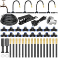 49 ft Drip Irrigation Kit 5/16 Tube Automatic Watering System with 16pcs 360° Adjustable Brass Nozzles Water Saving DIY for Garden Lawn Yard Greenhouse Plants