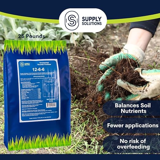 Supply Solutions 12-6-6 Ornamental Booster Fertilizer - Plant Food Topdress on Foliage Nurseries and Landscapes - Controlled Release NPK Plant Fertilizer with Macro and Micro Nutrients (25lbs)