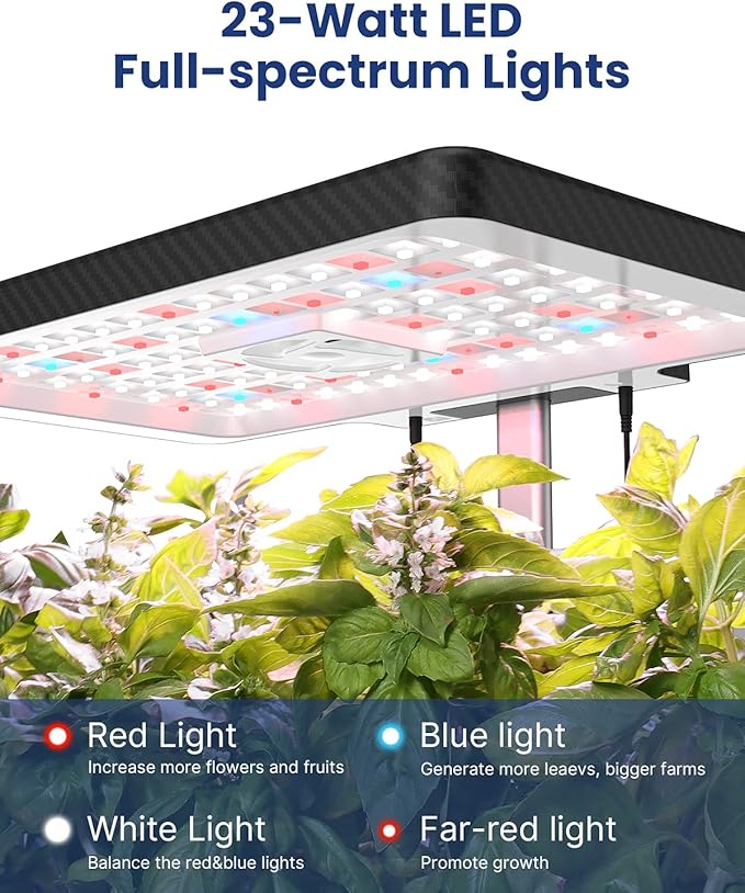 iDOO Hydroponics Growing System Kit 12Pods Christmas Gifts for Women Mom Herb Garden Indoor with LED Grow Light for Home Built-in Fan Auto-Timer Adjustable Height Up to 11.3 12Pods Kit-Black