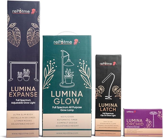 rePotme Lumina Expanse - Grow Light for Indoor Plants - Full Spectrum LED Plant Light No Tools Required (Black)