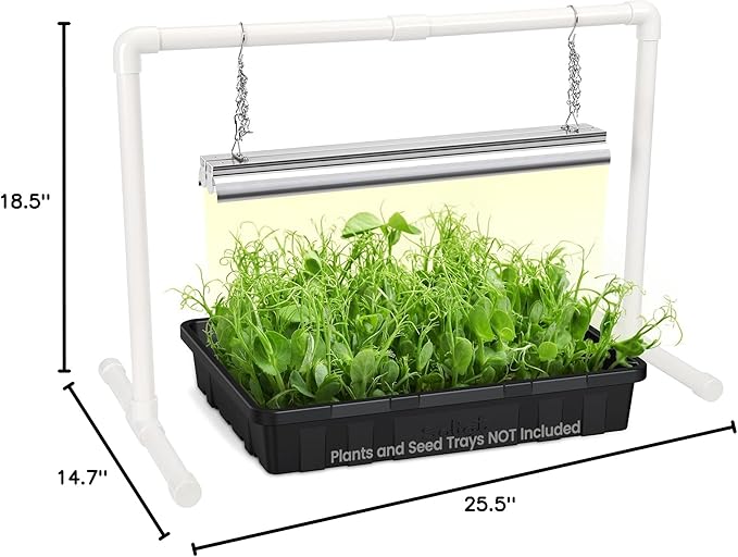 SOLIGT Grow Lights for Seed Starting 2FT LED Full Spectrum Seedling Grow Lights with 4 Brightness &amp 8/12/18H On Timer Adjustable Height Stand for Indoor Plants Seedlings Herbs &amp Vegetables