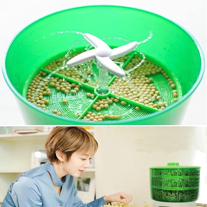 Automatic Germination Machine 3-Layer Automatic Watering Seed Germination Machine for Sprout Seeds Home Kitchen Bean Sprouts Incubator