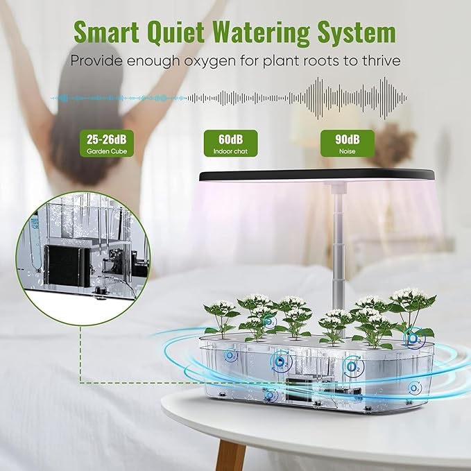 Hydroponics Growing System Adjustable Indoor Herb Garden Kit with LED Grow Light  Automatic Timer 12 Pod Hydroponics Growing System for Home Kitchen