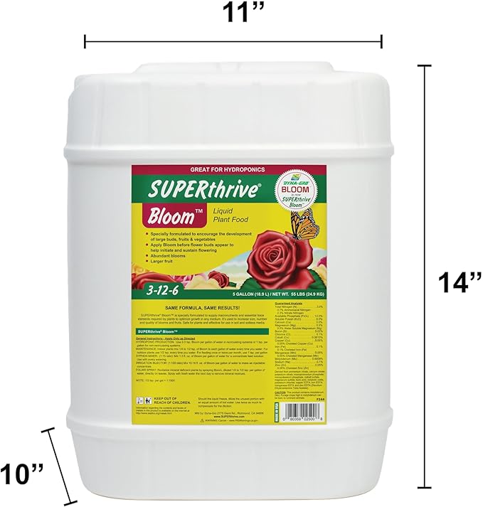 Dyna-Gro DYBLM500 BLM-500 5 Gallon Bloom 3-12-6 Liquid Plant Food White