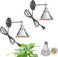 Hook Type Wall Mounted Plant Light Full Spectrum 25W 6000K White Light Timing Silver Metal Adjusted Angle Modern Wall Lamps for Plants Flowers Indoor Growing