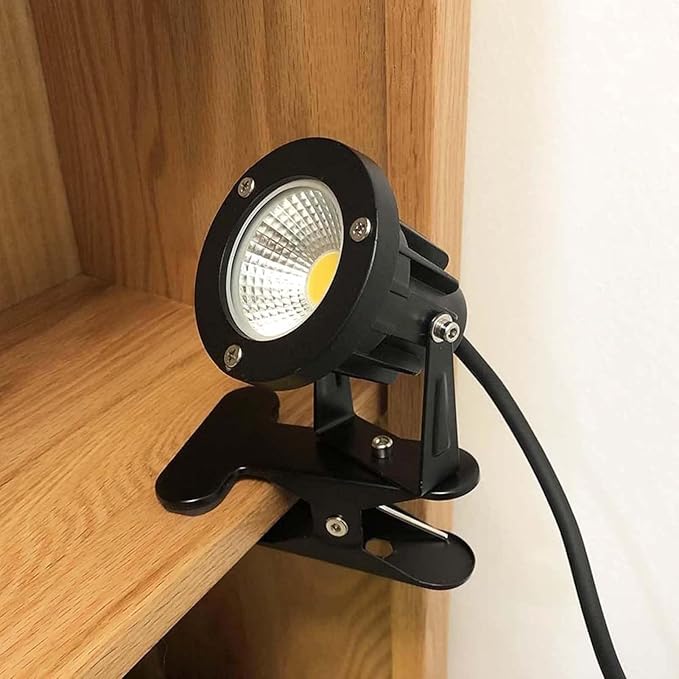 7w LED Beam Spotlight - Led Spot Lights IP65 Waterproof Spotlight with Clip Outdoor Clamp Lights Landscape Lamp for Plants Yard Garden Decorative Lamp Shop Billboard Lighting(Warm White 2 Pack)