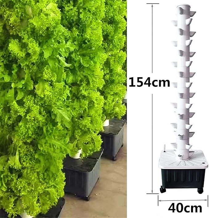 Hydroponic Growing Tower 45 Hole Aquaponic Cultivation System Hydroponics Growing System for Indoor Herbs Fruits and Vegetables