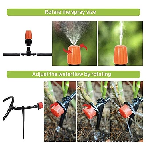 Drip Irrigation Kit | Complete 1/4 Inch Misting EquipmentGarden Watering System - for Lawn Backyard Yard Greenhouse Homeowners Gardeners Farmers