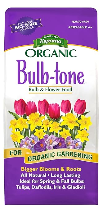 Espoma Organic Bulb-Tone 3-5-3 Natural &amp Organic Fertilizer and Plant Food for All Spring and Fall Bulbs. 4 lb. Bag. Use for Planting &amp Feeding to Promote Vibrant Blooms - Pack of 2