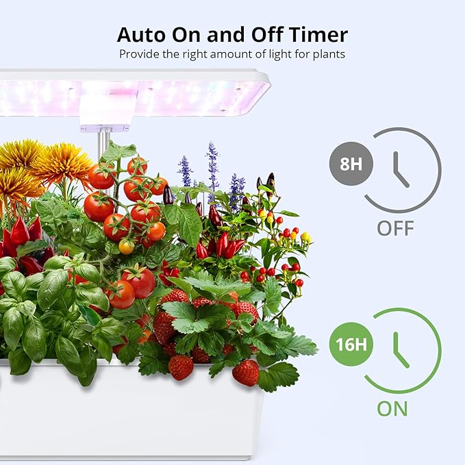 Hydroponic System Growing Indoor Garden 12 Pods 36W 100 Bulbs in 5 Colors LED Growth Light Herb Garden Kit Indoor with Quiet Pump ＆ Automatic Timer Adjustable Height Up to 23 5L Water Tank
