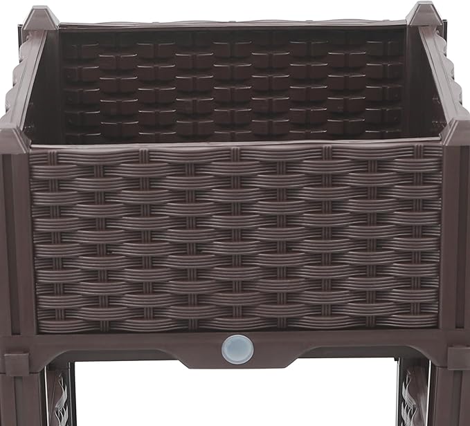 DYNAMI Triple-Compartment Raised Garden Bed KitElevated Planter Garden Box with Drainage HolesOutdoor Plastic Standing Planter Boxfor Vegetable Flower Herb