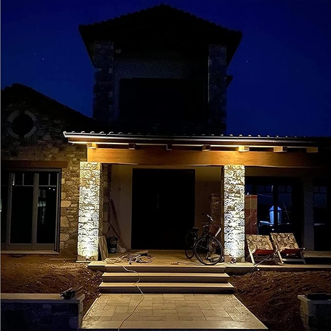 LED Beam Spotlight - Floor Light Light IP67 Narrow Beam Spot Lamp Outdoor Building Exterior Wall Projector Lights Outdoor Building Remote Illumination(Blue10W(DC24V))