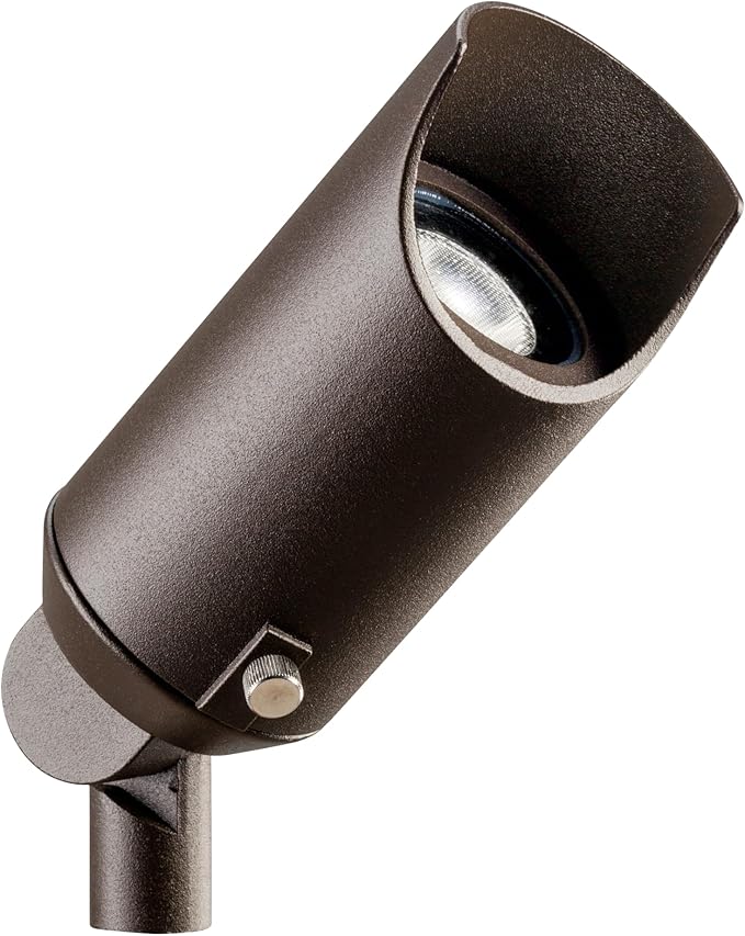 Kichler 6 Mini Outdoor Accent Light in Textured Architectural Bronze 12V LED Adjustable Spotlight (6 L x 2.5 H) 15384AZTBrown