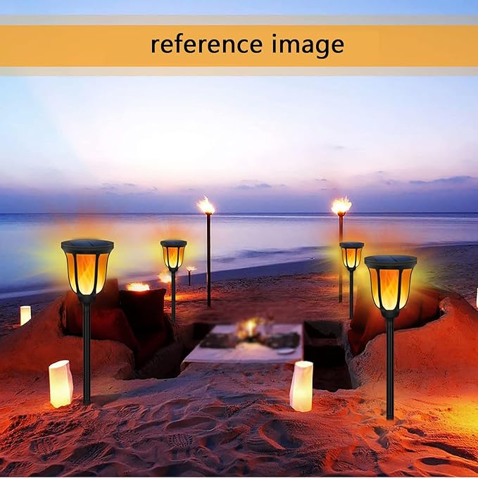 Solar Landscape Spotlight Motion Sensor Outdoor Lights Solar Torch Light with Flashing Flame Waterproof for Porch Garden Patio Yard Garage Pathway Automatic Switch2 PCS
