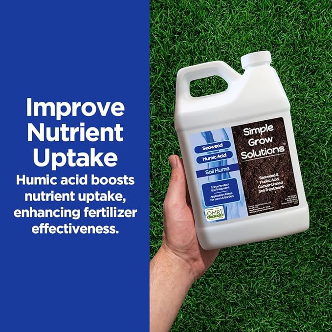 Super Seaweed Humic Fulvic Acid Blend- Liquid Carbon - Soil Hume - Simple Grow Solutions- Natural Lawn &amp Garden Concentrated Treatment- Increase Nutrient Uptake (64 Ounce)