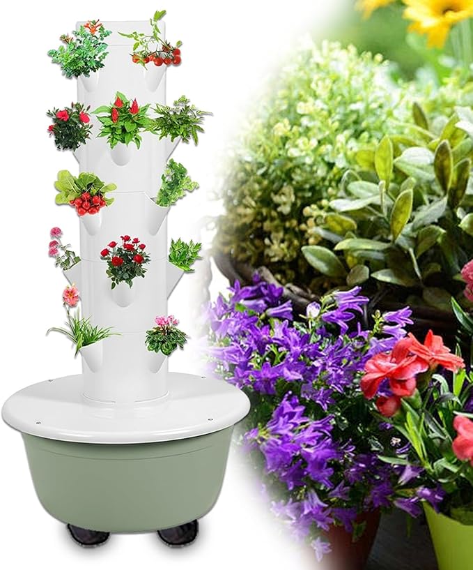 Stackable Plant Tower Hydroponic Growing Systems for Indoor Herbs Fruits and Vegetables Hydro Culture Tower Garden with Hydrating Pump Controller A(36Pots)