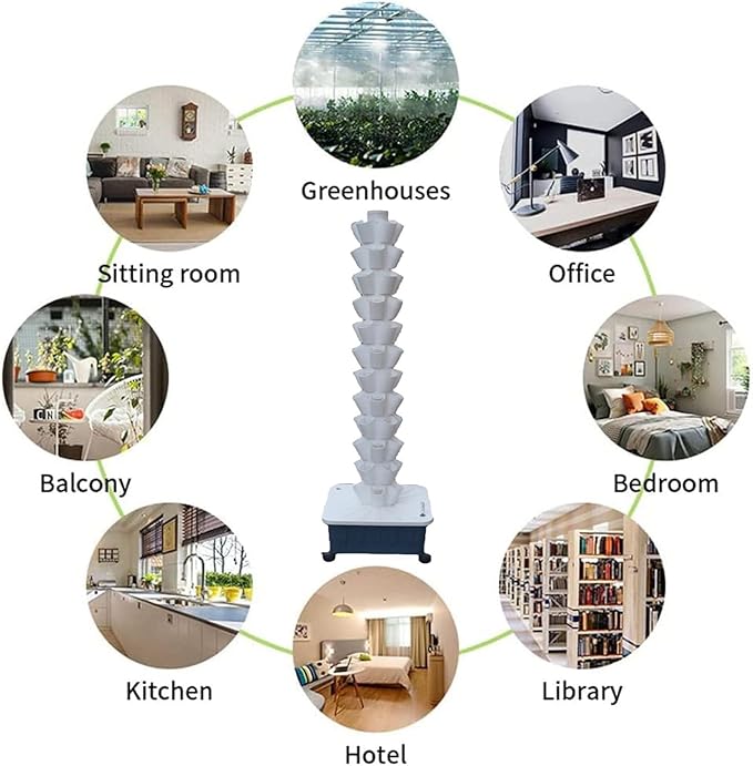 Soilless Cultivation Hydroponic Planting ColumnsVertical Hydroponics Garden Grow TowerHydroponics Growing TowerVertical Tower Planters White-12-layer