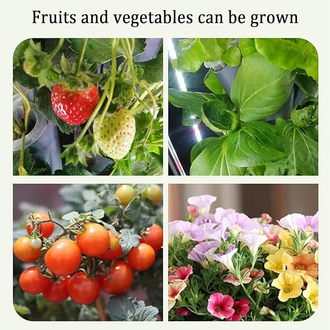 Tower Garden Growing System Hydroponics Tower Growing System Kit Soilless Cultivation Hydroponic Growing Kits for Indoor/Outdoor Herbs(Gray175cm/69in)