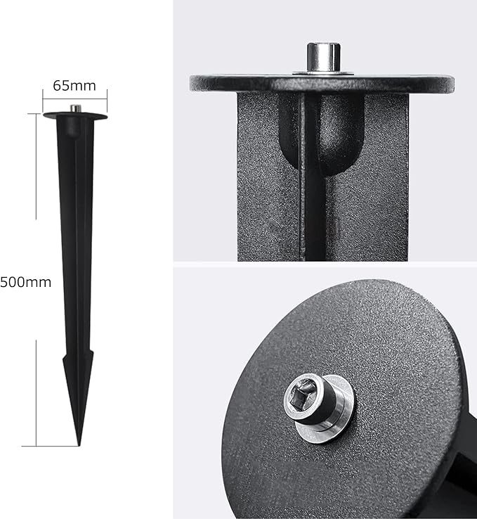 Cast Aluminum Plug Floodlight Ground Accessories 19.6 Inches High Floor Plug Bracket Landscape Spotlight Accessories For Outdoors Garden Set Of Four