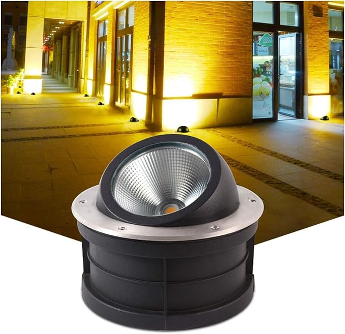 Ground LED Landscape Light - COB Outdoor Recessed Led Spotlight Ip65 Waterproof AC85~110V Garden Background Wall Spotlights/Led Tilt-Head Underground Lights/For Lawns/Landscape Wall Washers (Whi