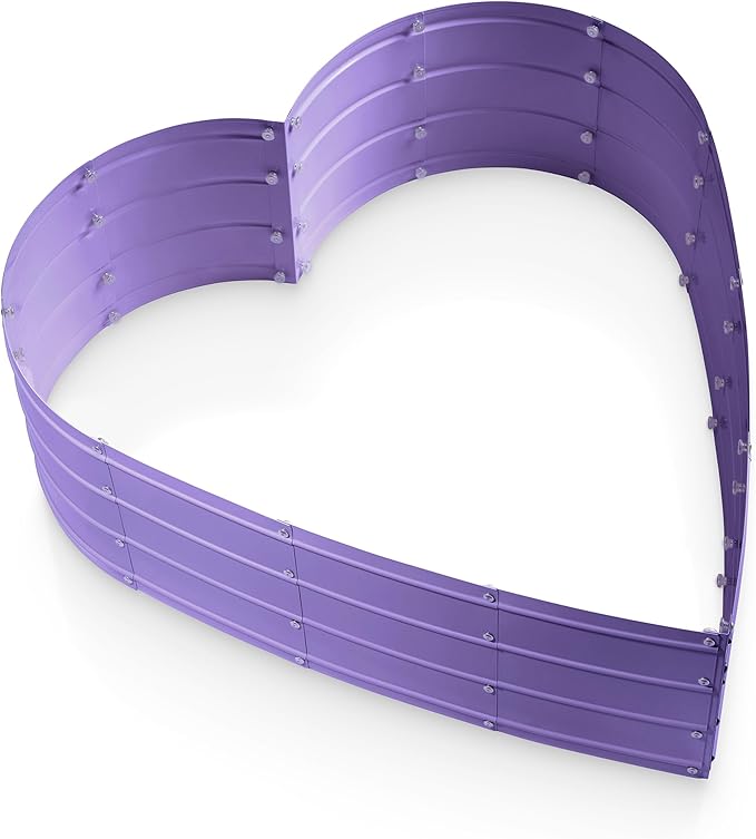 Plant &amp Plot Galvanized Raised Garden Beds Outdoor // Planter Raised Beds for Gardening Vegetables Flowers // Large Metal Garden Box (Purple) // Tool-Free Assembly