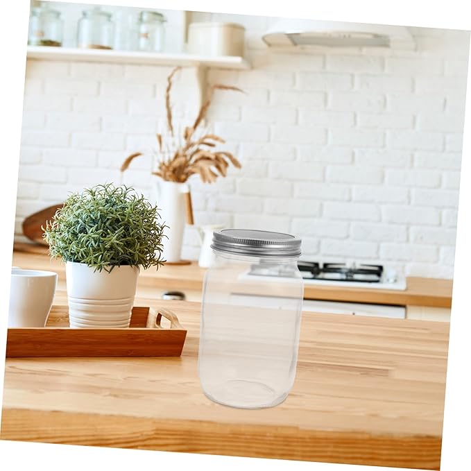 1000ml Mason Glass Sprouting Jar Set with Stainless Steel Filter Lid Portable Wide Mouth Sprout Maker for Home Use Includes Protective Sleeve and Mesh Strainer