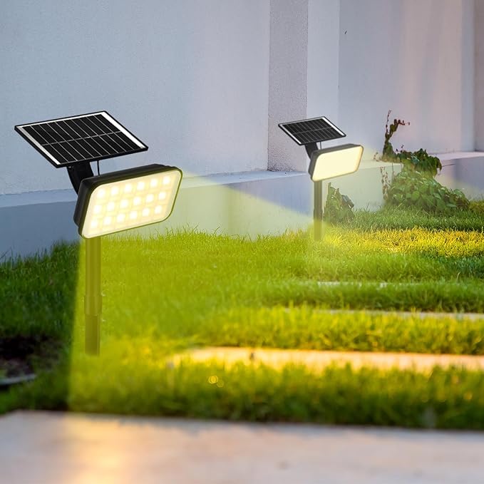 Solar Spot Lights Outdoor 72 LEDs Landscape Lighting with 3 Lighting Modes and Auto On/Off 360° Adjustable IP65 Waterproof Solar Powered Landscape Lights for Yard Garden Pathway 6 Pack