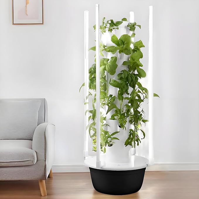 Hydroponics Growing System Kit Vertical Garden Planter with Grow Lamp Adjustable Hydroponic Garden Hydroponics Growing Tower Herbs &amp Vegetables Smart Home Indoor Gardening System9 Layer