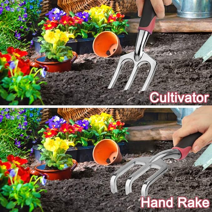Garden Tools Set 83 Piece Succulent Tools Set Included Heavy Duty Aluminum Gardening Tools for Gardening Non-Slip Ergonomic Handle Durable Storage Tote Bag Gifts for Men Women