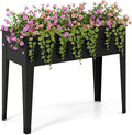 Giantex Metal Raised Garden Bed with Legs Elevated Planter Box with Drainage Holes for Vegetable Fruit Flower Herb Outdoor Standing Gardening Box for Balcony Backyard Patio Porch (24”x11”x18”)