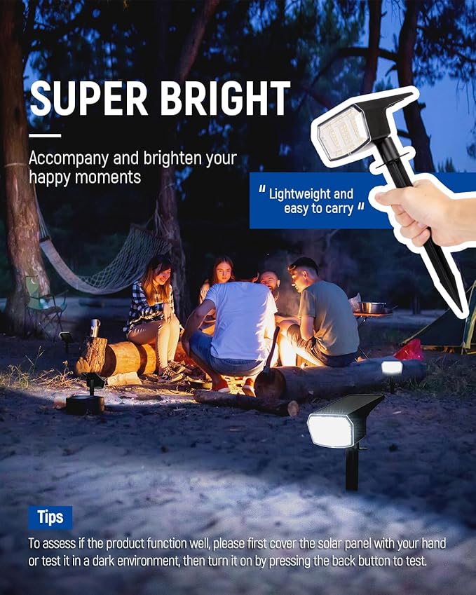 Solar Spot Lights Outdoor IP67 Waterproof 12 Pack 63 LED 3 Modes Solar Landscape Spotlights for Yard Garden Pathway Wall House Garage (Cool White)