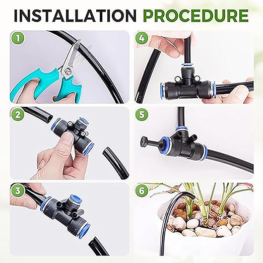 360° Curved Garden Automatic Irrigation Kit for GardenBendable Adjustable Nozzle Drip Irrigation Garden Watering for Flower Greenhouse Nursery(5 per 10 Meters)