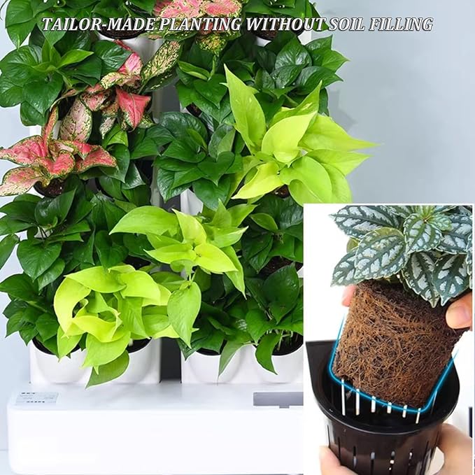 GeRRiT Indoor Smart GardenHydroponics Tower with LED Grow Lighthydroponic Growing Kits &amp SystemsVeg Growing Kitwith Hydrating Pump Adapter Net Pots Timer.