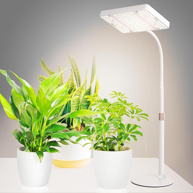 2Pack Desk Grow Light LED Full Spectrum UV IR Veg Seed Starting Seedlings Bonsai Houseplant Plant Light Table Top Grow Lights for Indoor Plants 16-24 Height Adjustable