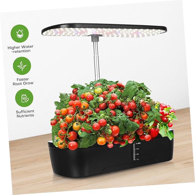 Mikikit 1set Hydroponics Growing System Kit Indoor Plant Growing Kit Led Grow Light Smart Hydroponic Garden for Vegetables Space-Saving Design Easy to Use for Home Gardening