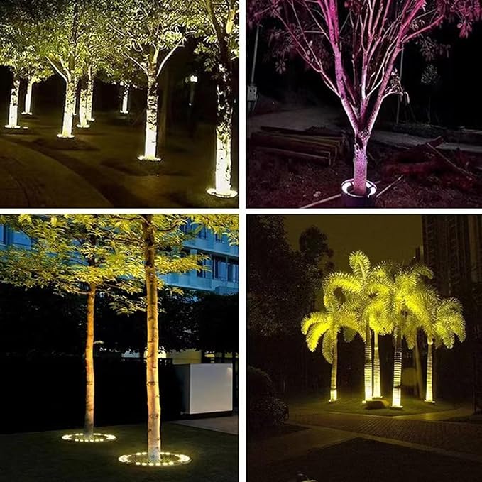 12W Led Ring Tree Hug Light - 220V Outdoor Garden Colorful Tree Lighting Waterproof IP65 Die Cast Aluminum Outdoor Tree Spotlight Garden Courtyard Landscape Lamp(Green)