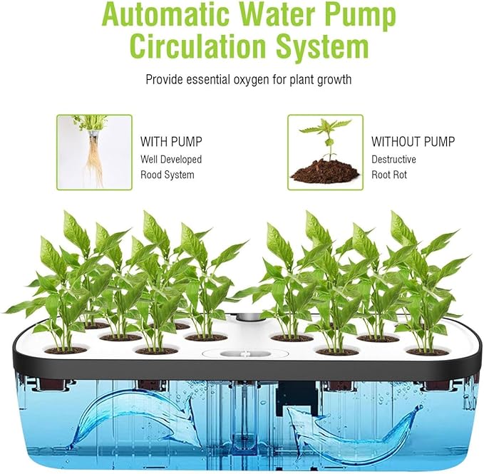Indoor Herb Garden Kit12 Pods Hydroponics Growing System with LED Grow Light Smart Microgreens Growing Kit with Auto TimerHydroponic Plants Kitsfor Home Kitchen