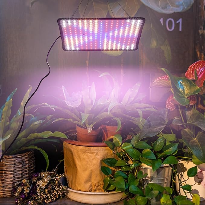 Kisangel 225 LED Hanging Plant Grow Light Full Spectrum Dimmable LED Plant Growth Lamp Hanging Chain for Indoor Gardening Ac110V