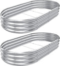 AHEONLAR 2pack 8×4×1ft Raised Garden BedOutdoor Galvanized Planter Boxes Oval Large Metal Raised Garden Beds for Vegetables